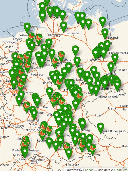 Karte und Liste der Werkstattläden in Deutschland